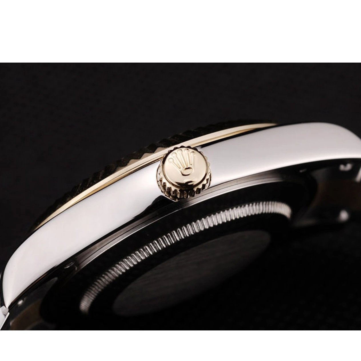 MiroTime 0709 Rolex DateJust Gold Ribbed Pattern Bezel Brown Dial